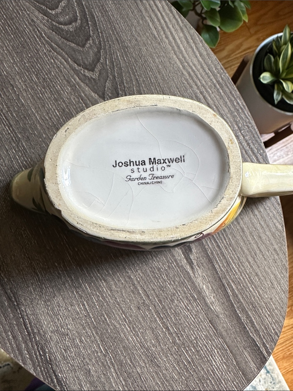 Joshua Maxwell Studio Hand-Painted Ceramic Fruit Gravy Boat. Garden Treasure. - Picture 2 of 6